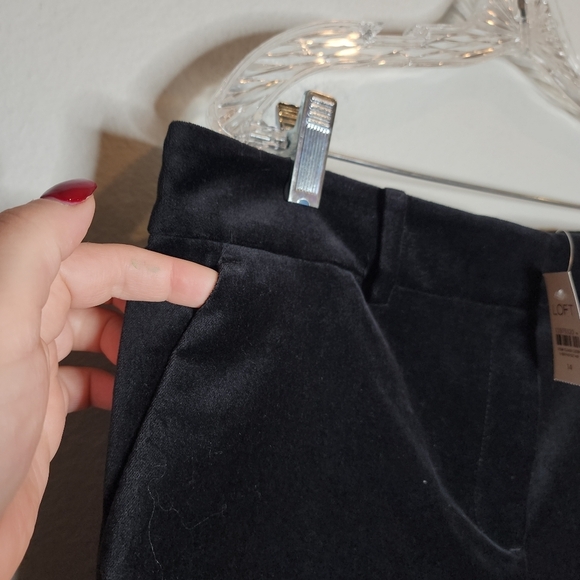 NWT Loft Velvet Black Riviera Slim Pants Womens Size 14 - Picture 15 of 16